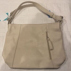 Elegant Italian Genuine Leather FB Hobo bag- Cream NWT